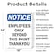 Signmission Employees Only Beyond This Point OSHA Notice Sign, Plastic, 18in W x 24in L, 2PK OS-2PACK-NS-P-1824-V-11988 - alternate 3